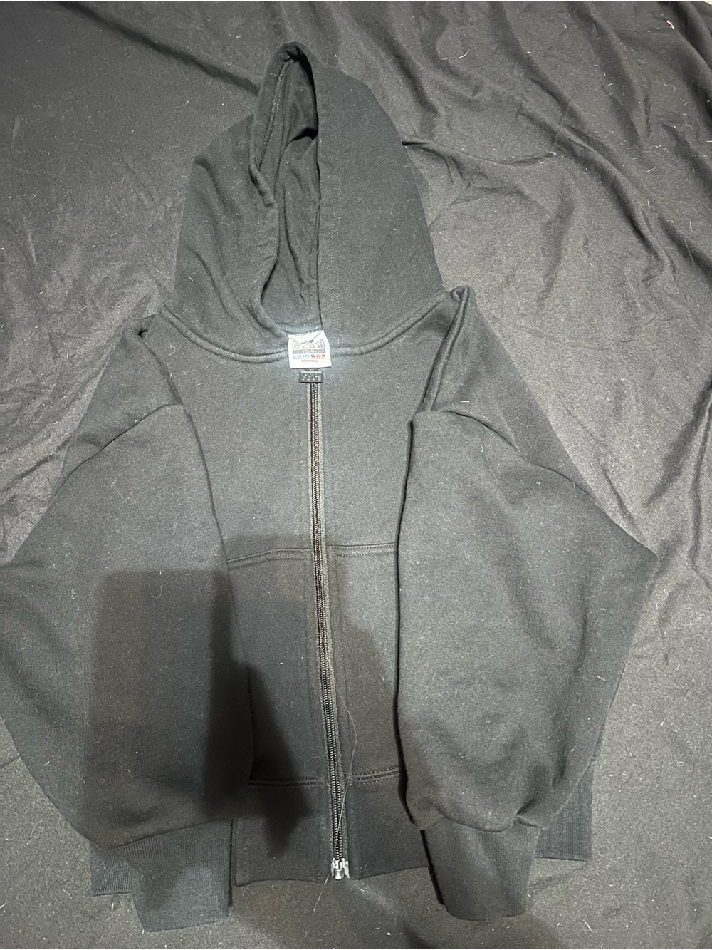 Kids' Black Full-Zip Hooded Sweatshirt